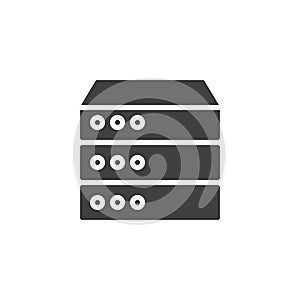 Data center, server vector icon
