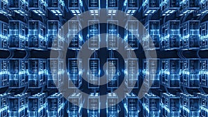 Data Center Servers Abstract Blue Network Technology Background