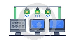 Data Center Servers, Cloud Computing and Network Infrastructure, vector design Generative AI