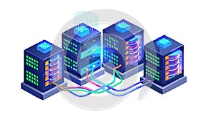 Data Center Servers, Cloud Computing, vector design Generative AI