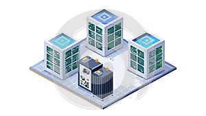 Data Center Servers and Infrastructure, vector design Generative AI