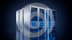 Data Center Servers Modern Technology, Cloud Computing, IT Infrastructure