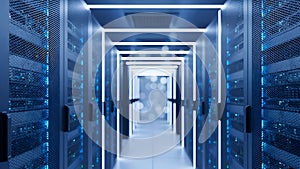 Data Center Servers Modern Technology, Cloud Computing, IT Infrastructure