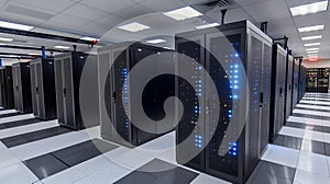 Data Center with Servers and Network Infrastructure