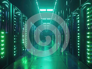 Data Center Servers Row