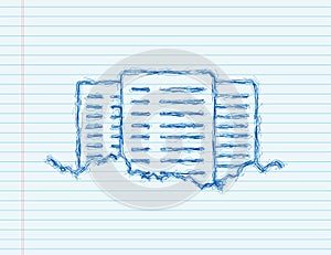 Data center. sketch icon. Mainframe service concept banner, server rack. Server room. Vector illustration.