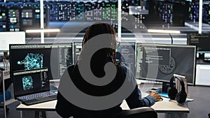 Data center system administrator using node tree software to analyze datasets