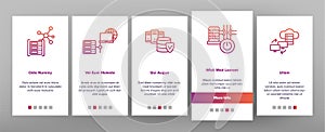 Data Center, Technology Vector Onboarding Mobile App Page Screen