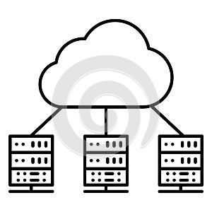 Data center vector icon. Data analytics illustration sign. Server symbol. Hosting web icon.