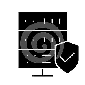 Data center vector icon. Data analytics illustration sign. Server symbol. Hosting web icon.