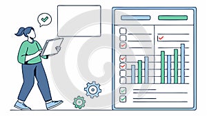 Data chart interface on mobile phone for data analysis and statistics Generative AI