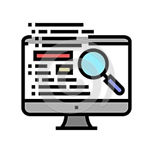 data checking color icon vector illustration
