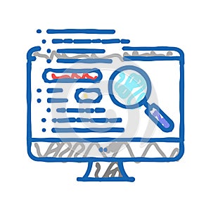 data checking icon doodle illustration