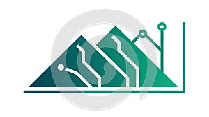 Data Circuit Mountain, Tech Infrastructure Vector, vector design Generative AI