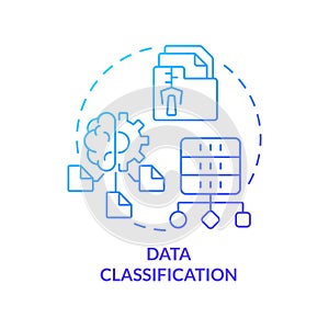 Data classification blue gradient concept icon
