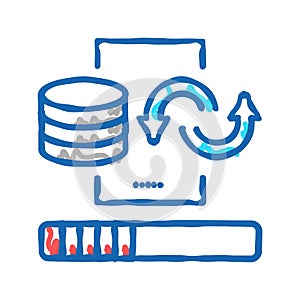 data cleaning digital processing icon doodle illustration