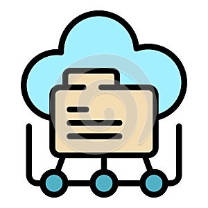 Data cloud chart icon vector flat