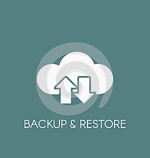 Data cloud icon. Backup and restore sign