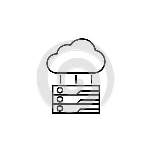 data, cloud icon. Element of technological data icon for mobile concept and web apps. Thin line data, cloud icon can be used for