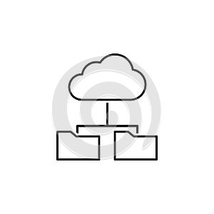 data, cloud icon. Element of technological data icon for mobile concept and web apps. Thin line data, cloud icon can be used for