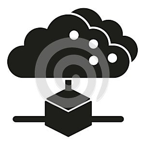 Data cloud icon simple vector. Block chain