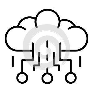 Data cloud learning icon, outline style