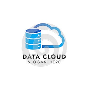 data cloud logo design template. server cloud logo design