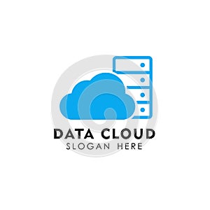 data cloud logo design template. server cloud logo design