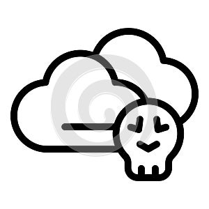 Data cloud loss icon outline vector. Erase system