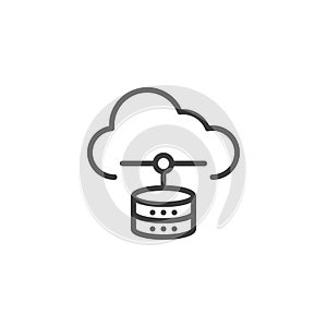 Data cloud server line icon