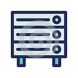 Data cloud storage server icon or logo illustrator