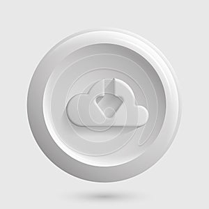 Data Clouding Round Icon. Light Version