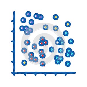 data clustering database icon doodle illustration