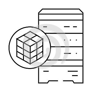 data clustering database line icon vector illustration