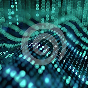 Data code binary background, digital binary data on computer screen, matrix pattern, cyberspace, bigdata banner