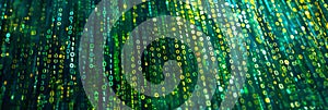 Data code binary background, digital binary data on computer screen, matrix pattern, cyberspace, bigdata banner