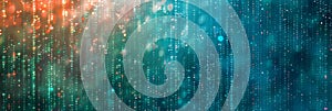 Data code binary background, digital binary data on computer screen, matrix pattern, cyberspace, bigdata banner
