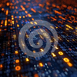 Data code binary background, digital binary data on computer screen, matrix pattern, cyberspace, bigdata banner