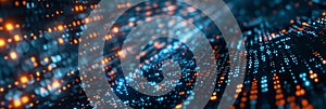Data code binary background, digital binary data on computer screen, matrix pattern, cyberspace, bigdata banner
