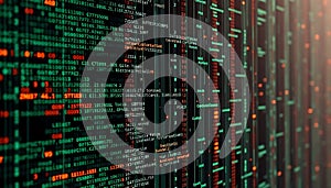 Data code screen, digital information, technology, programming, tech interface, code Generative AI