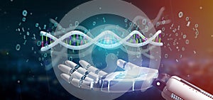 data coded Dna with binary file around 3d rendering
