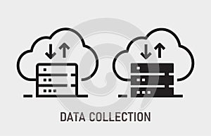Data collection icon on white background. Vector illustration.
