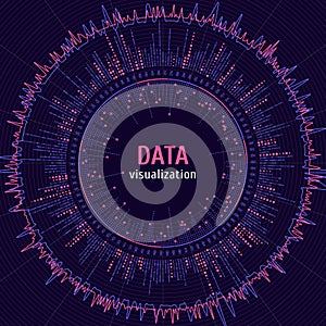 Data complexity representation. Big data concept visualization. Graphic abstract background.