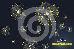Data complexity representation. Big data concept visualization. Information clustering