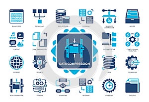 Data Compression solid icon set
