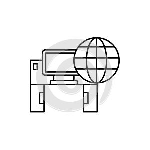 Data, computer, technology, world icon. Simple line, outline vector of computer technology icons for ui and ux, website or mobile