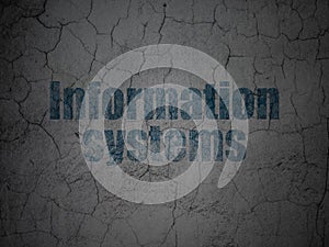 Data concept: Information Systems on grunge wall background