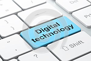 Data concept: Digital Technology on computer keyboard background