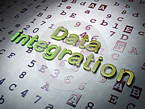Data concept: Data Integration on Hexadecimal Code background