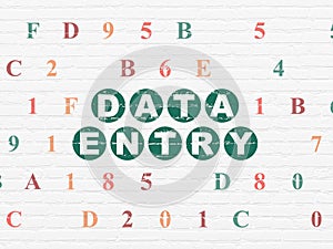 Data concept: Data Entry on wall background
